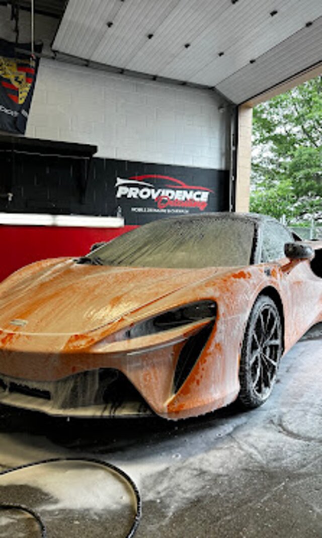 Exterior car detailing in progress at Providence Detailing