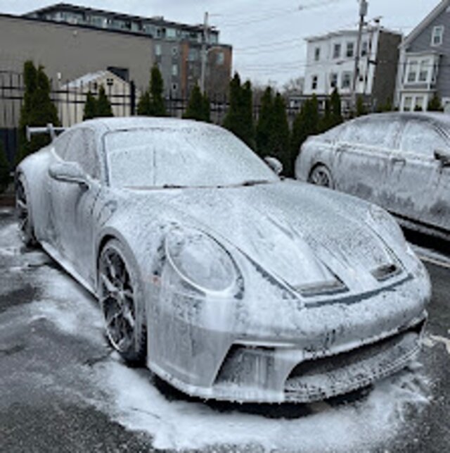 Exterior car detailing in progress at Providence Detailing