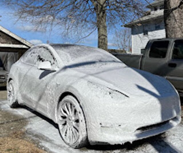 Exterior car detailing in progress at Providence Detailing