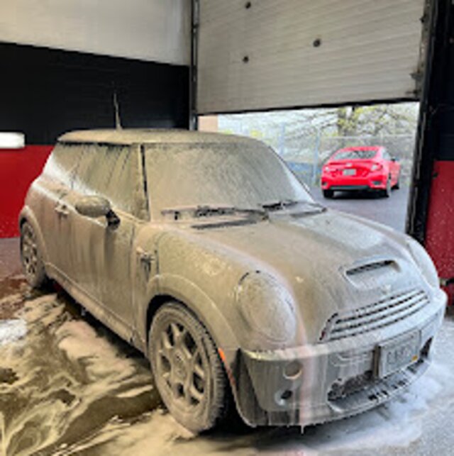 Exterior car detailing in progress at Providence Detailing