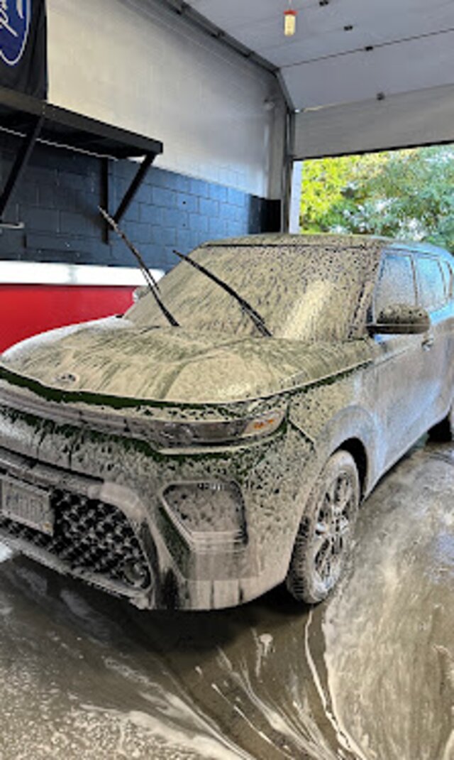 Exterior car detailing in progress at Providence Detailing