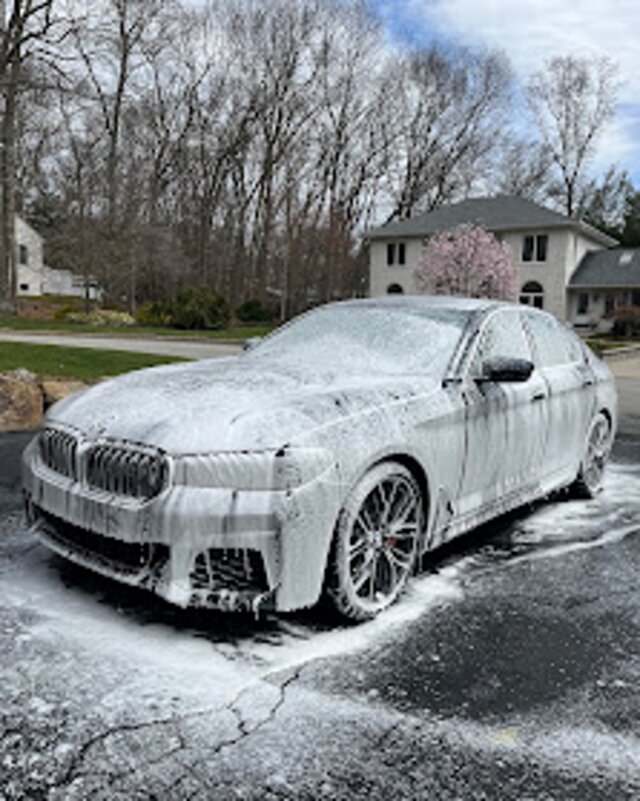 Exterior car detailing in progress at Providence Detailing