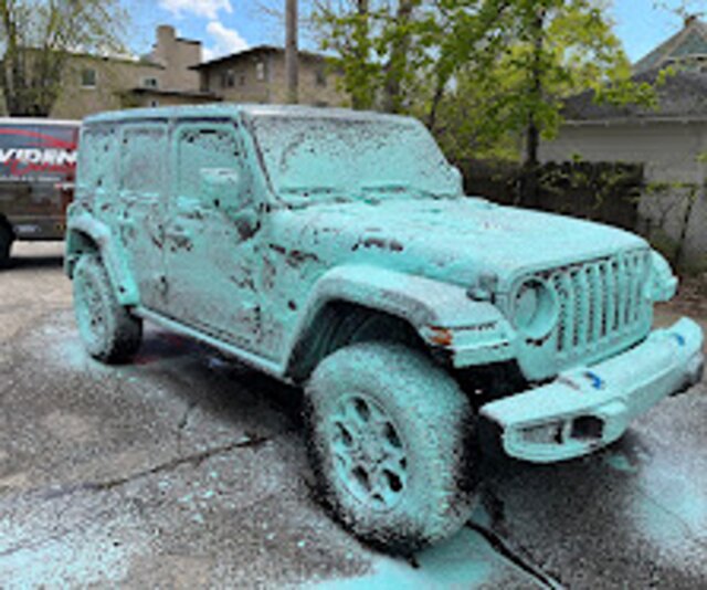 Exterior car detailing in progress at Providence Detailing