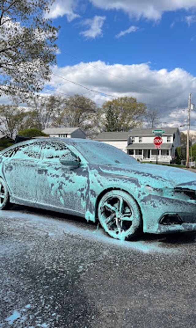 Exterior car detailing in progress at Providence Detailing