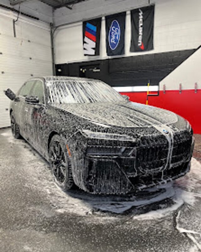 Exterior car detailing in progress at Providence Detailing
